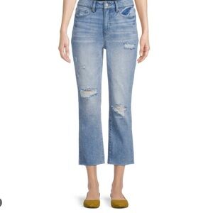 New Time and Tru size 16 lightwash high rise distressed crop jeans